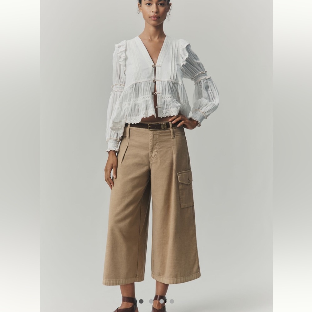 Pilcro cotton crop Wide-Leg Pants